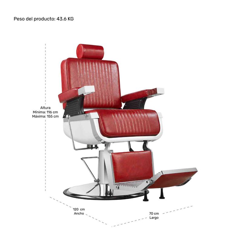 Sill&oacute;n Barberia Silla Reclinable Premium Giro 3... image number null