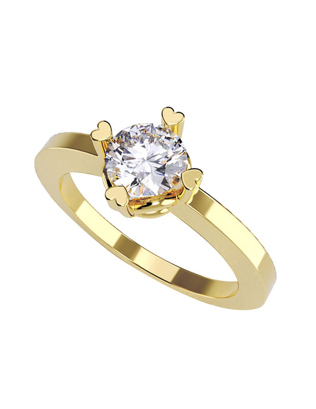 Anillo de Compromiso en Oro de 14K con Circonia... image number null