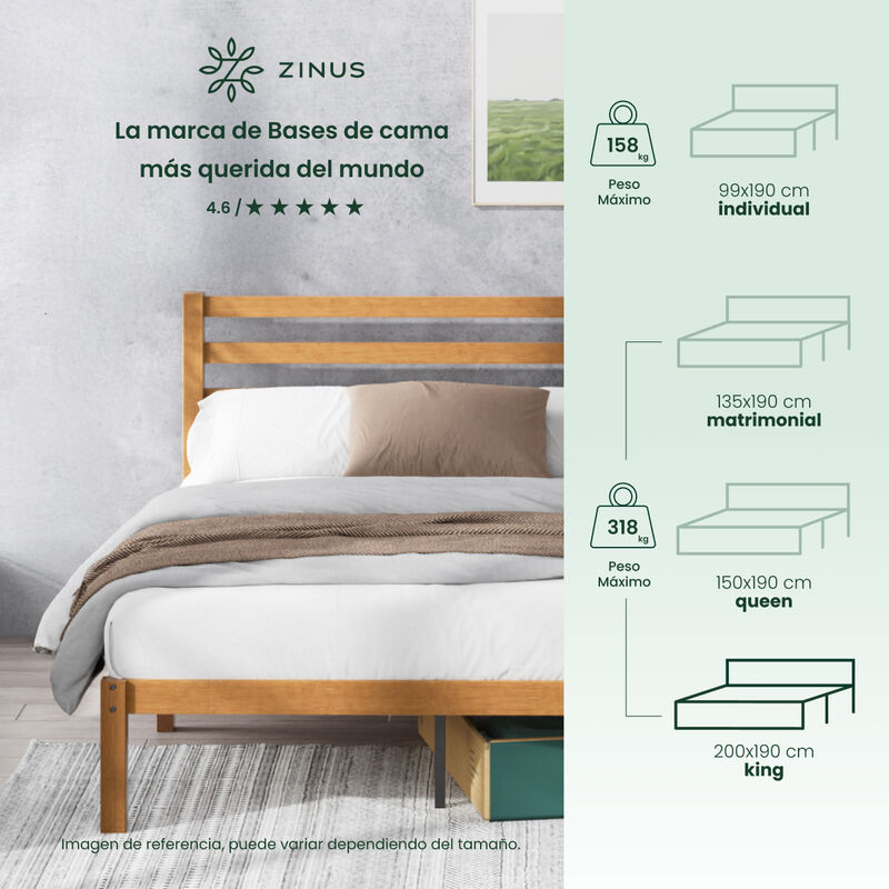 Zinus | Leah | Base De Cama King De Bamb&uacute; Con C... image number null
