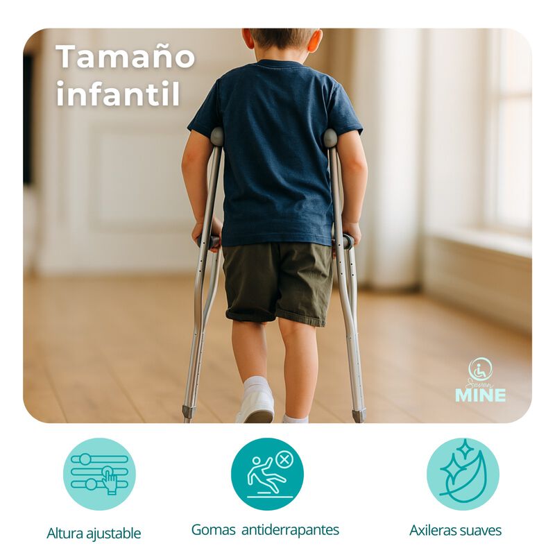 Muletas Infantiles Ajustables (110&ndash;137 cm) de A... image number null