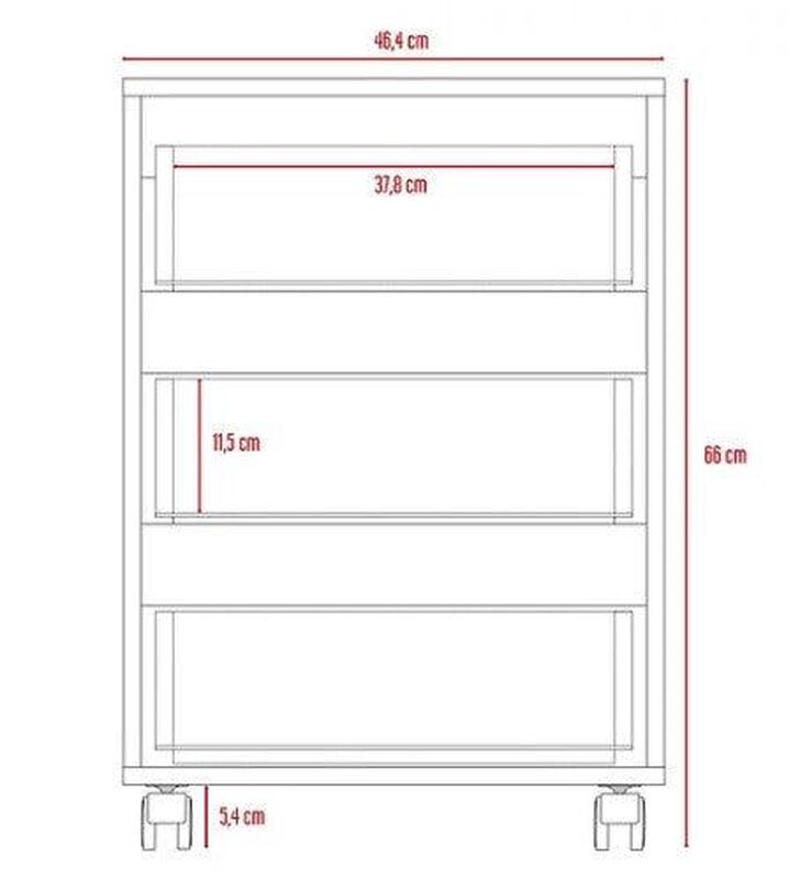 Archivador Taira Wengue con Tres Cajones Virtua... image number null