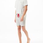 Pijama de Rayas de Algodón Gris