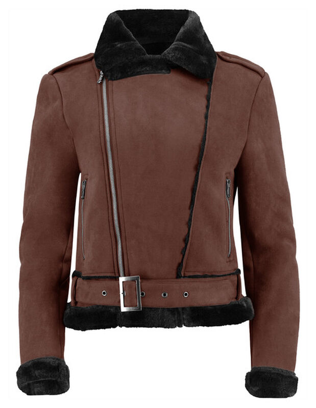 Chamarra Mujer Peluche En Cuello Alta Calidad C... image number null