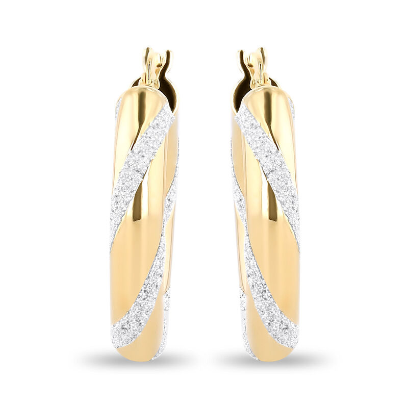 Arracadas De Oro Amarillo 14K Con Polvo De Diam... image number null