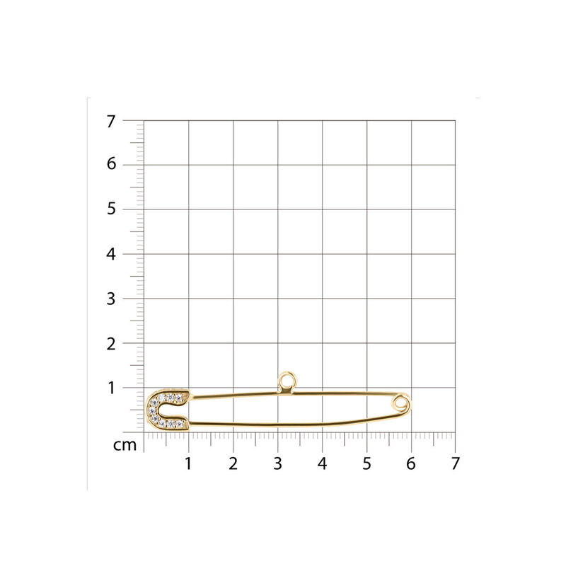 Seguro De Oro Amarillo De 14k Con Zirconias image number null
