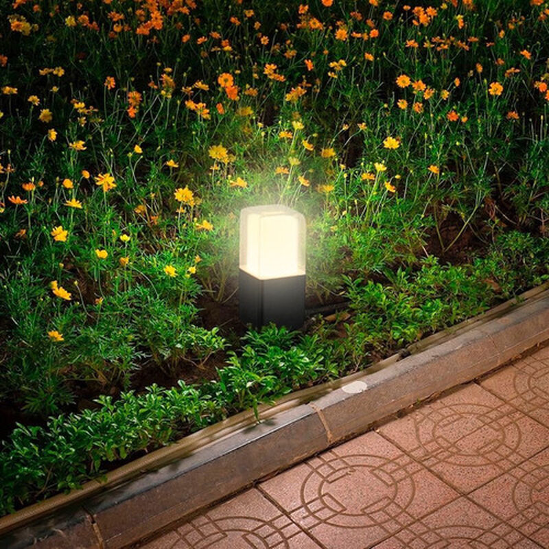 Poste Led Negro Sobreponer En Piso 13w Luz Cali... image number null