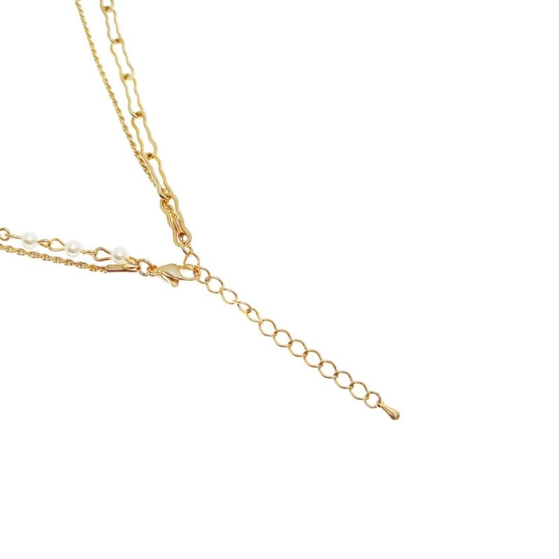Collar Doble Coraz&oacute;n Estrella Chapa de oro 18k ... image number null