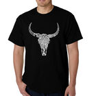 Camiseta Word Art Para Hombre - Calavera de Texas - Negro