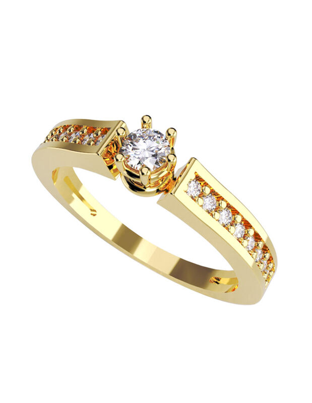 Anillo de Compromiso en Oro de 14K con Circonia... image number null