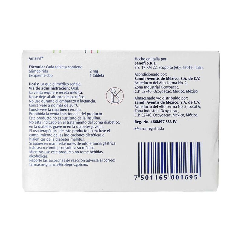 Amaryl 2 Mg 15 Tableta(s) image number null