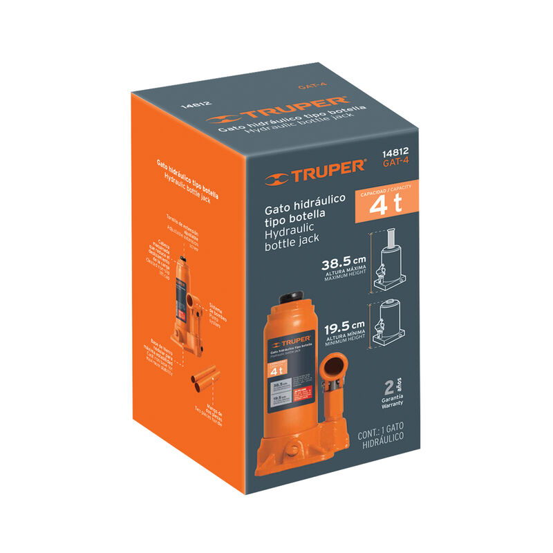 Gato Hidr&aacute;ulico de Botella de 4 Ton Truper image number null