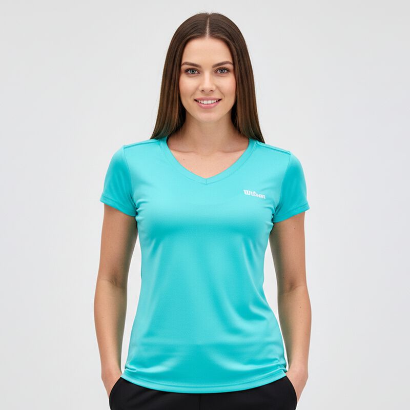 Playera Deportiva Wilson Para Mujer Turquesa Ee... image number null