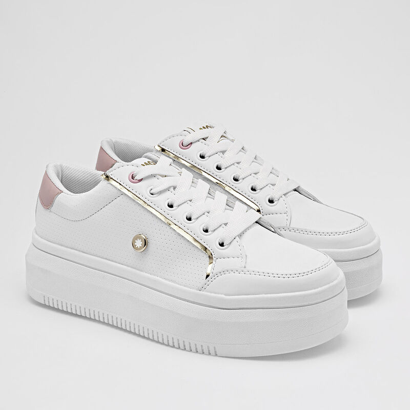 Moramora Tenis urbano para mujer blanco rosa image number null