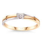 Anillo De Compromiso Solitario De Oro Amarillo Y Blanco Diamante 7 Pts - B406 Talla 5