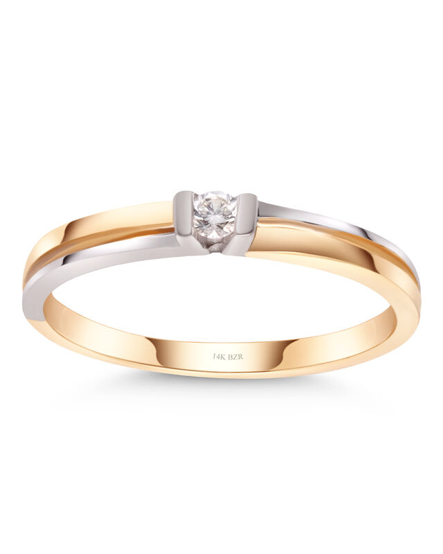 Anillo De Compromiso Solitario De Oro Amarillo ... image number null