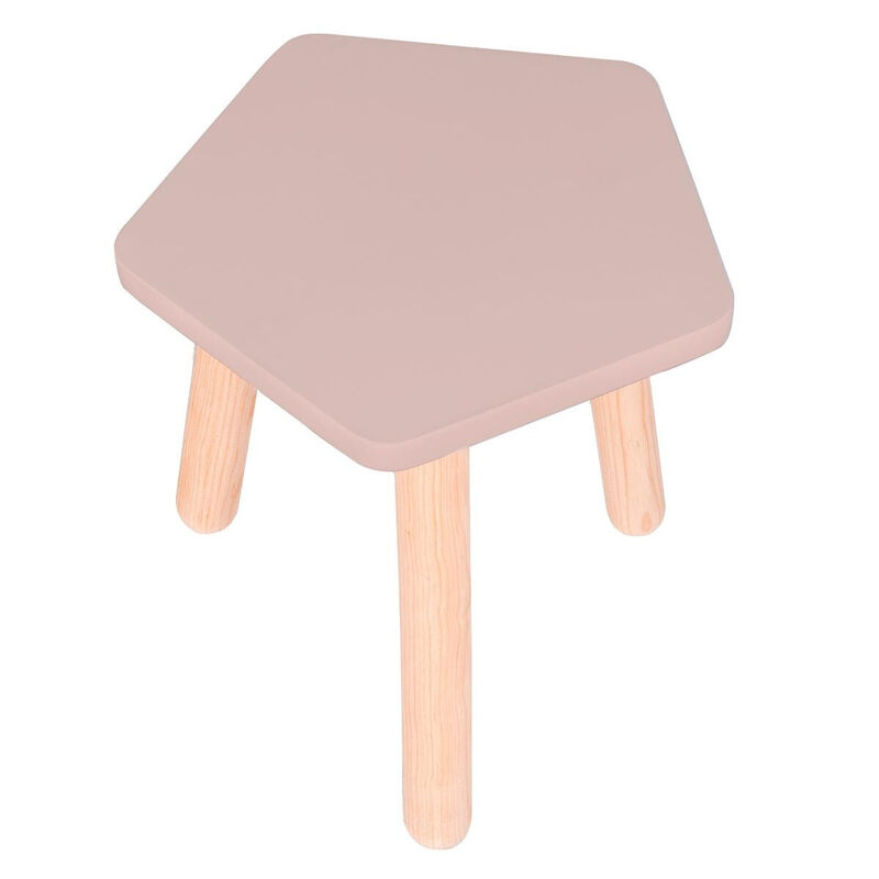 Banquito de Madera para Ni&ntilde;os- Pentagono - Rosa image number null