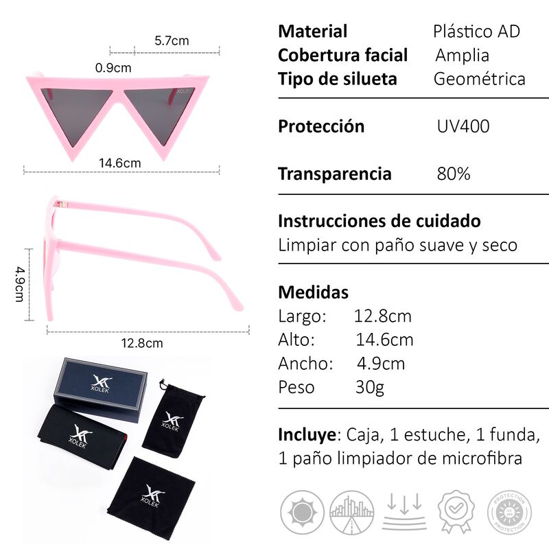 Lentes De Sol Xolek 151 Moda Geom&eacute;trico Uv400 image number null