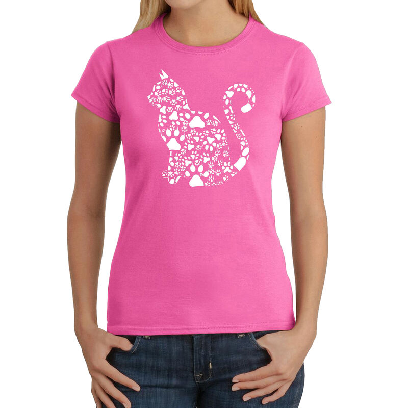 Camiseta Word Art Para Mujer - Garras de Gato- ... image number null