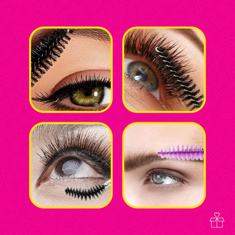 50 Cepillos Desechables Rosa Negro Fiusha Pesta... image number null