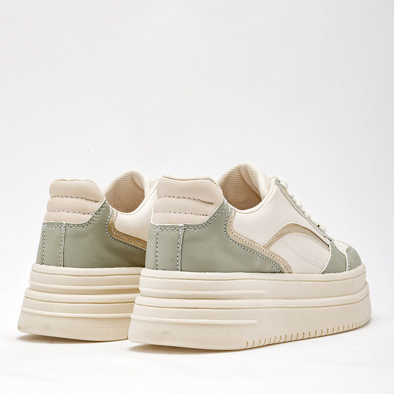 Moramora Tenis urbano para mujer blanco verde image number null