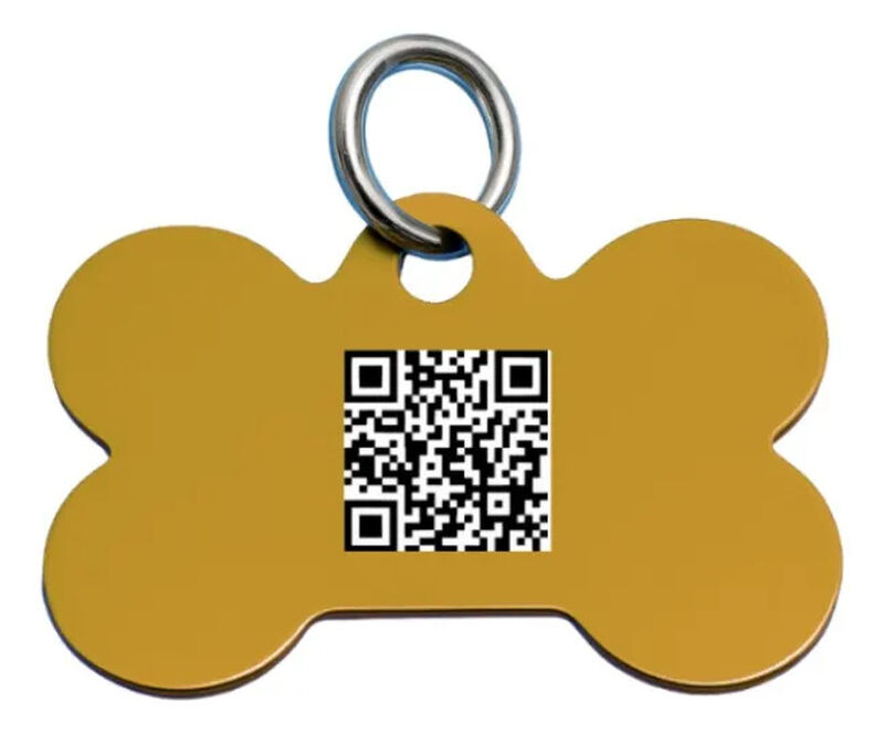 Placa Mascota Qriosa Hueso Amarillo image number null