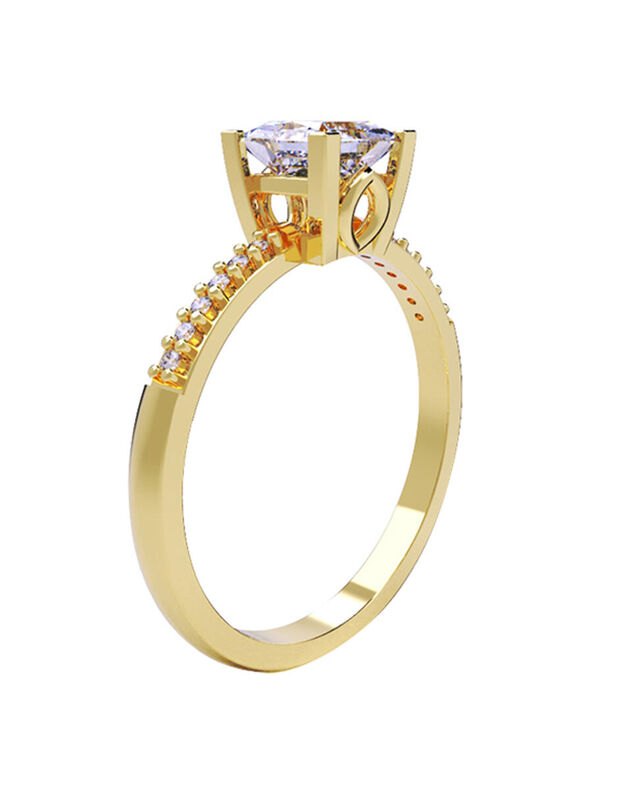 Anillo de Compromiso en Oro Amarillo 14K con Ci... image number null