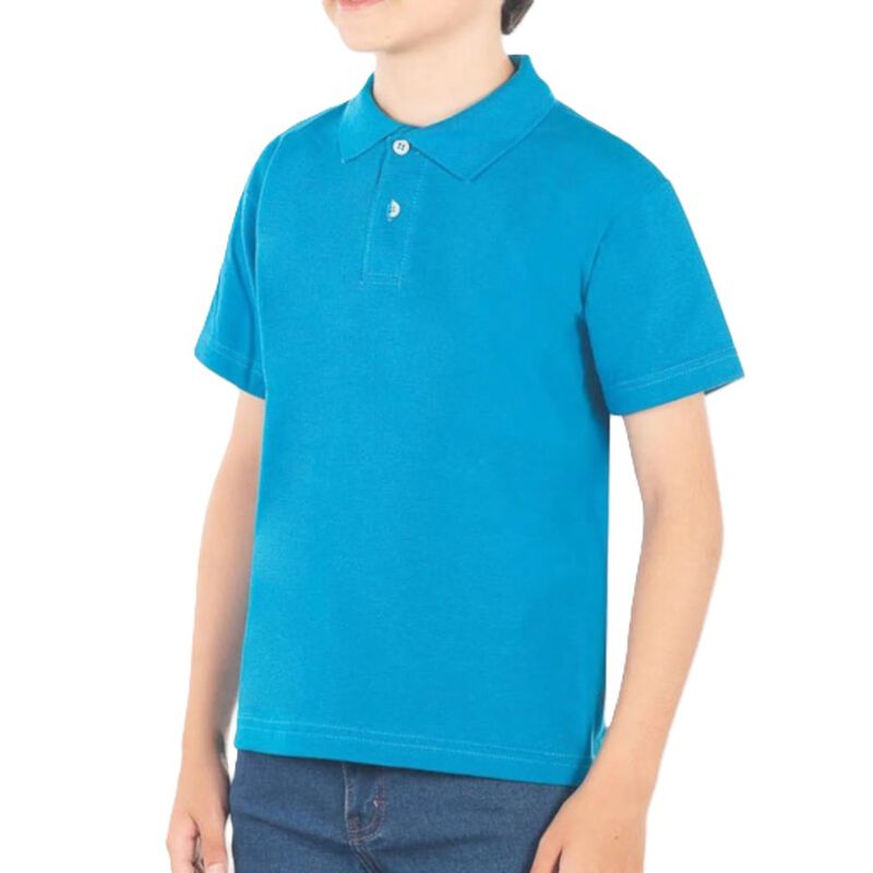 Polo Piqué Infantil/Juvenil Turquesa – 100% Alg... image number null