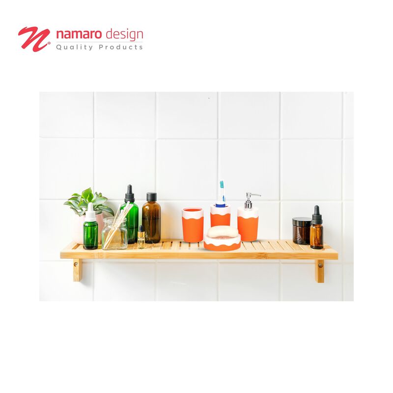 Set De Ba&ntilde;o Olas Naranja Namaro Design image number null