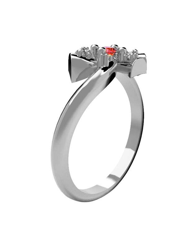 Anillo de Compromiso en Oro Blanco 10K con Circ... image number null