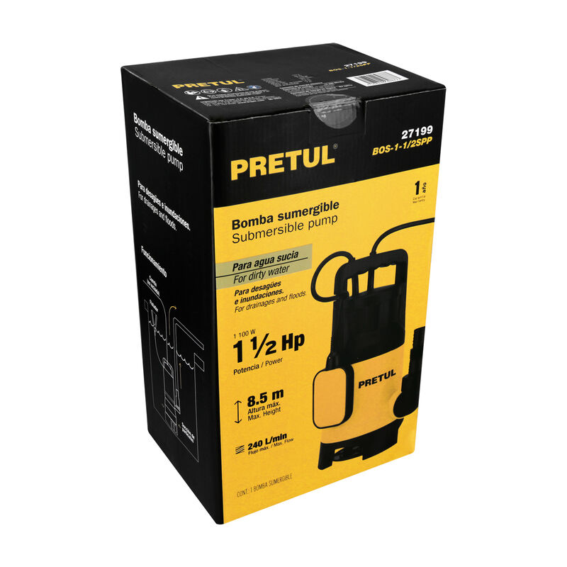 Bomba Sumergible Pl&aacute;stica 1 1/2 Hp para Agua Su... image number null