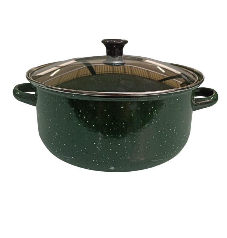 Juego de ollas verde de Peltre con tapa 10 pz I... image number null