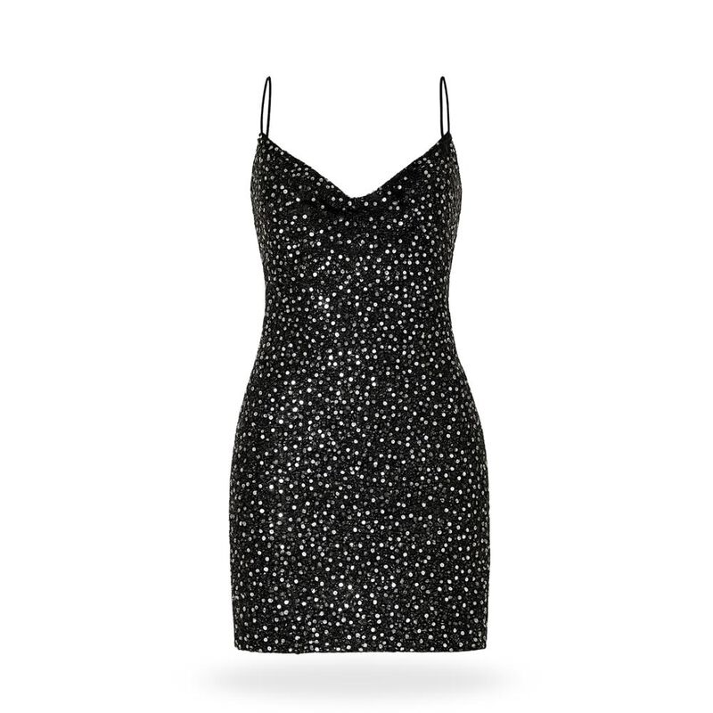 Vestido Cowl Lentejuela image number null