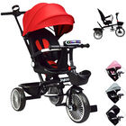 Triciclo para Ni&ntilde;os Asiento Giratorio Reclinable Luz Sonido - Rojo