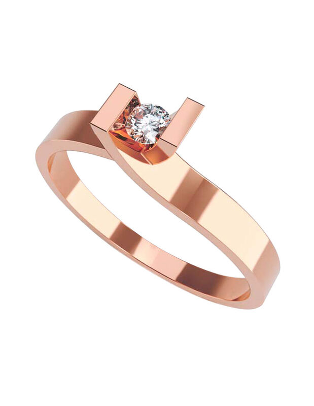 Anillo de Compromiso de 14K con Diamante de Lab... image number null