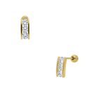 Broqueles De Oro Amarillo De 14k Con Zirconia