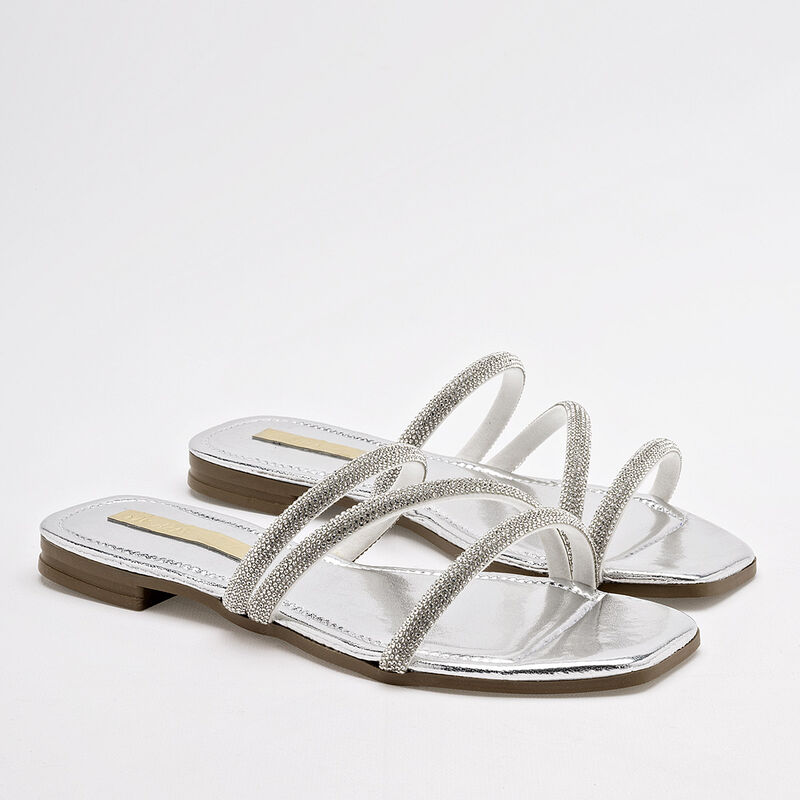 Moramora Sandalia para mujer plata image number null
