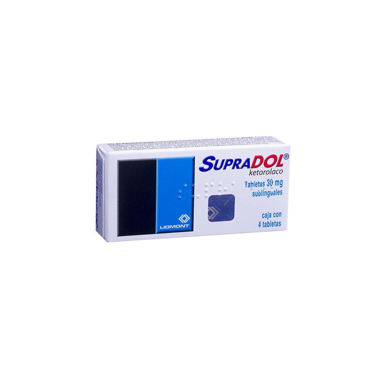 Supradol 30mg caja 4 tabletas image number null