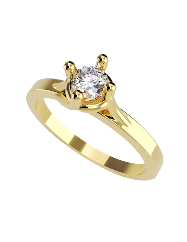 Anillo de Compromiso en Oro de 10K con Circonia... image number null