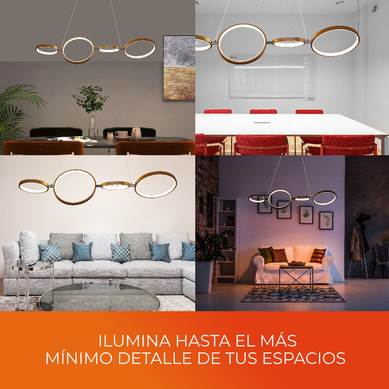 L&aacute;mpara Colgante LED 4 Anillos 33 W, 1.50 m de ... image number null