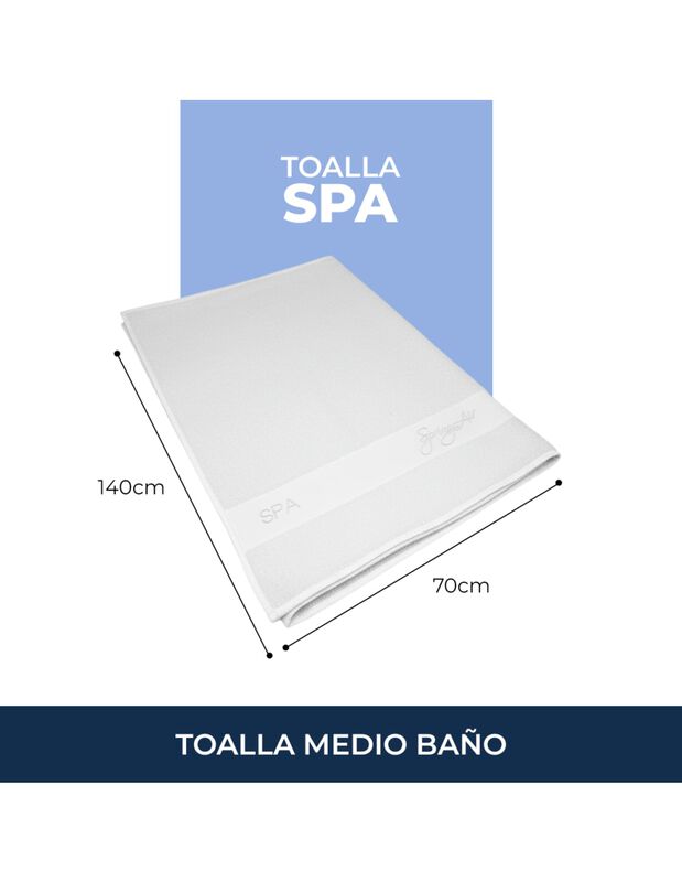 Toalla de Medio Ba&ntilde;o L&iacute;nea SPA, Extra Suave y A... image number null