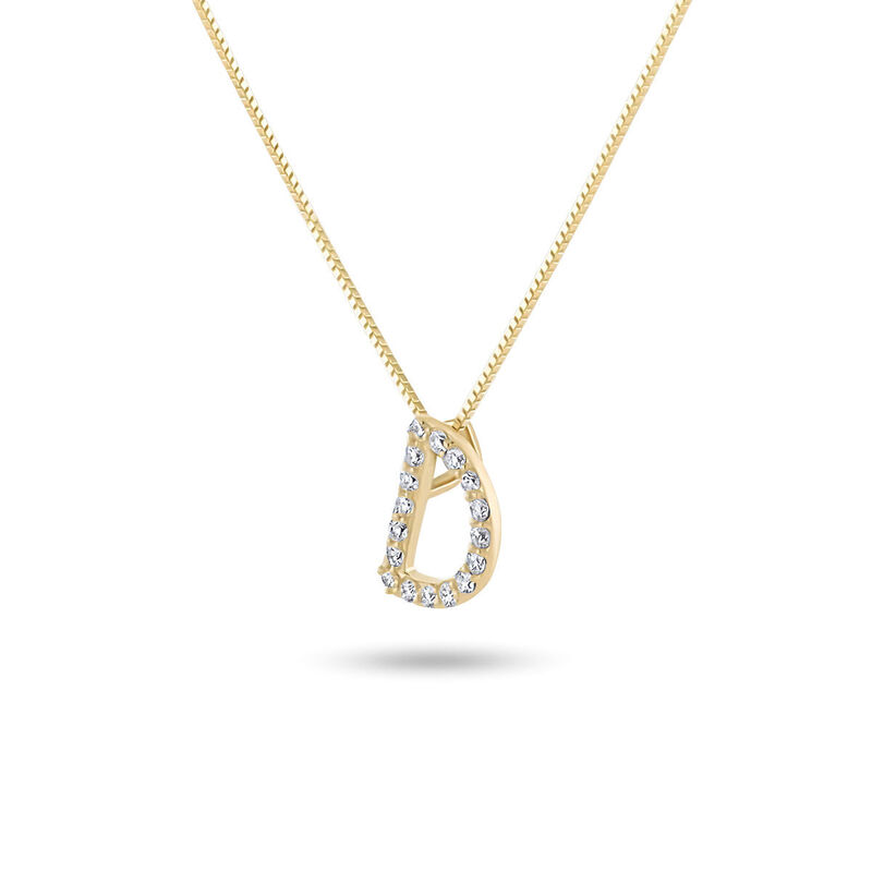 Dije Letra D De Oro Amarillo 14k Con Cadena Con... image number null