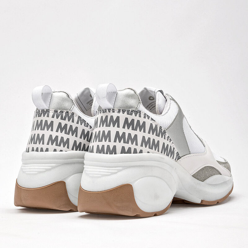 Moramora Tenis urbano para mujer blanco plata g... image number null