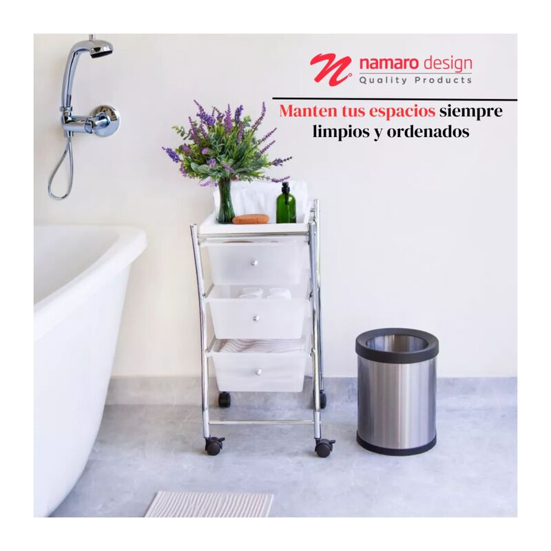 Carrito Usos M&uacute;ltiples Con 3 Cajones Namaro Des... image number null