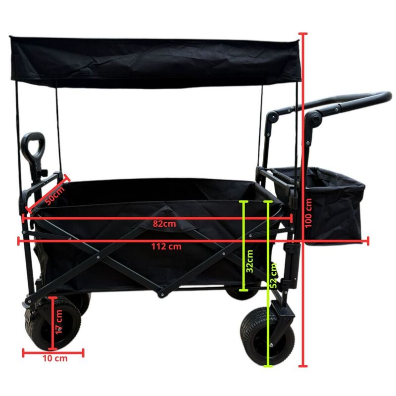 Carrito Vag&oacute;n Plegable con Ruedas,Techo, Frenos... image number null
