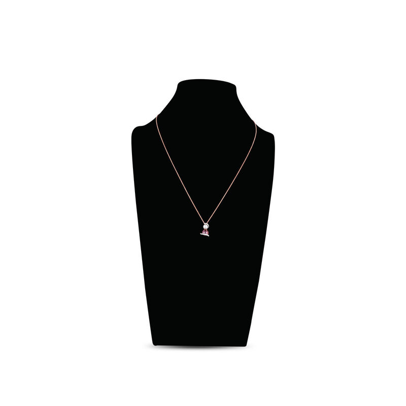 Gargantilla De Oro Rosa 14k Con 6pts De Diamant... image number null