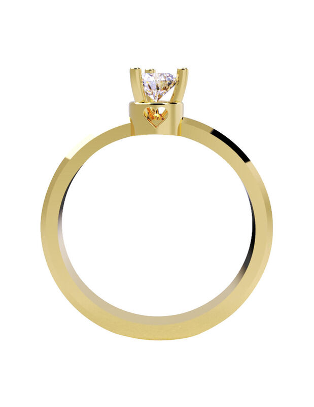 Anillo de Compromiso en Oro Amarillo 14K con Ci... image number null