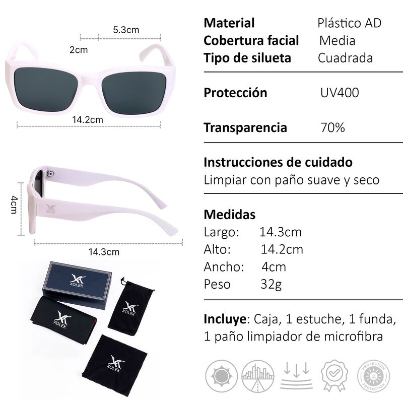 Lentes De Sol Xolek 155 Retro Cuadrado Rb Uv400... image number null