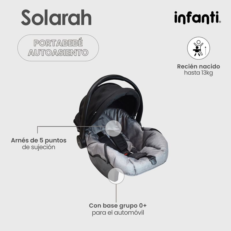 Carriola Solarah Con Portabeb&eacute; Plegable Y Charo... image number null