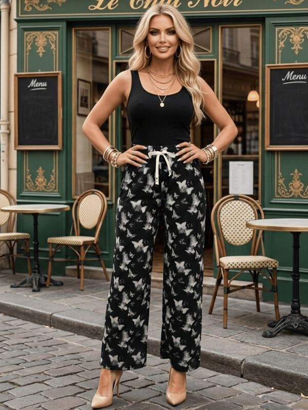 Pantalon De Mujer De Corte Ancho Malabis Panta-... image number null