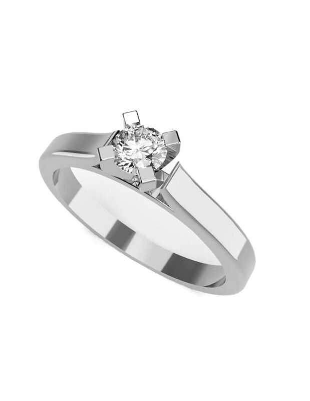 Anillo de Compromiso en Oro Blanco 10K con Circ... image number null